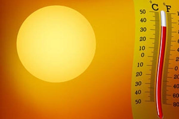 na slici je termometar i sunce