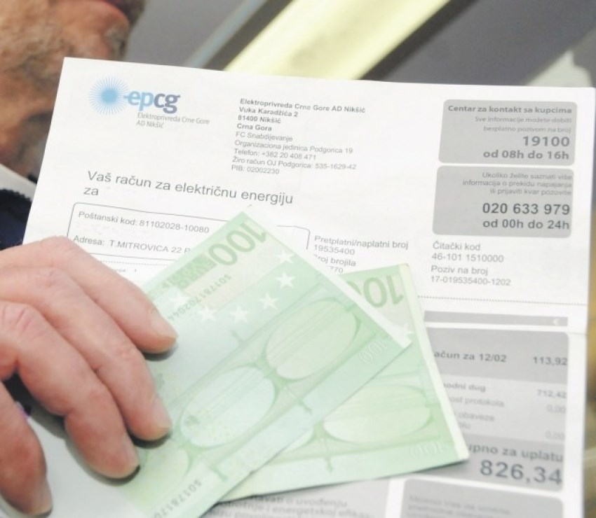 Prosječan martovski račun za struju 36,36 eura