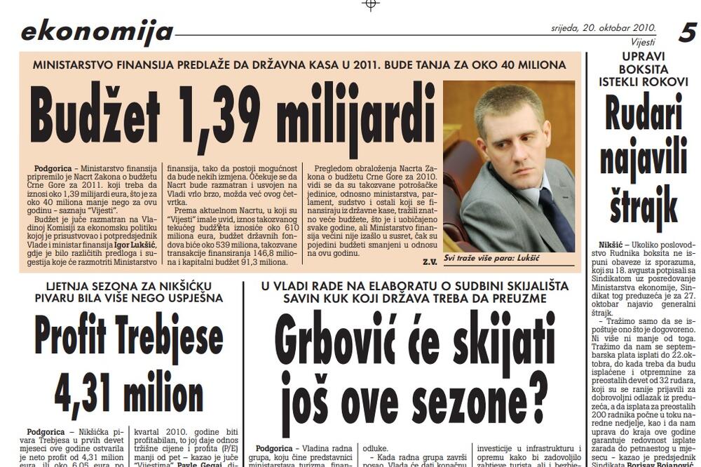 Vremeplov: Budžet 1,39 milijardi