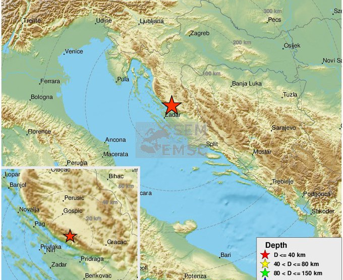 ZEMLJOTRES KOD ZADRA