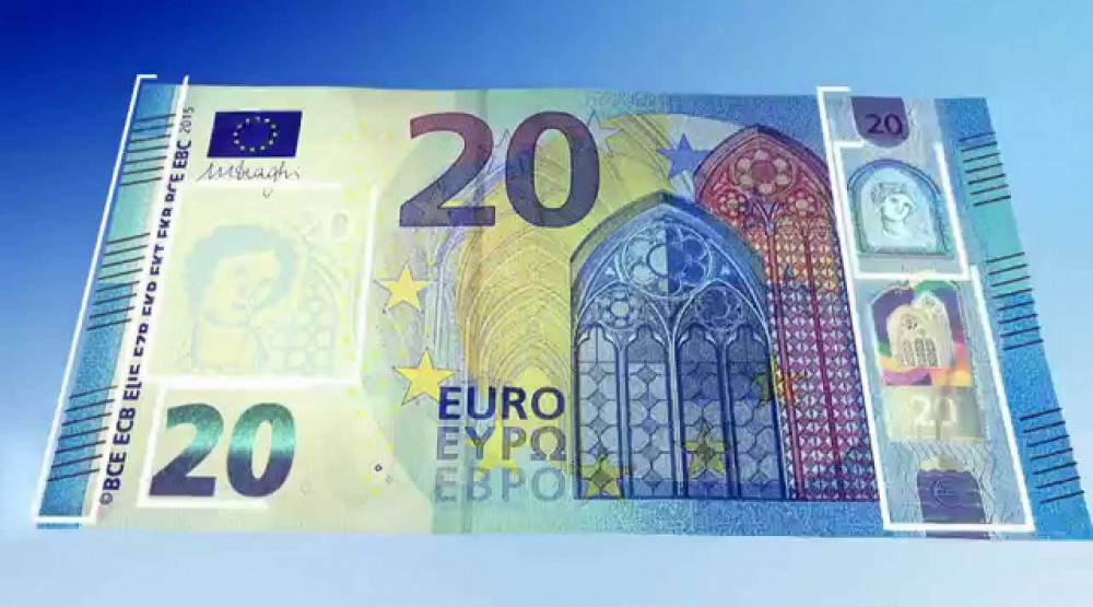Novčanica, 20 eura, premaz