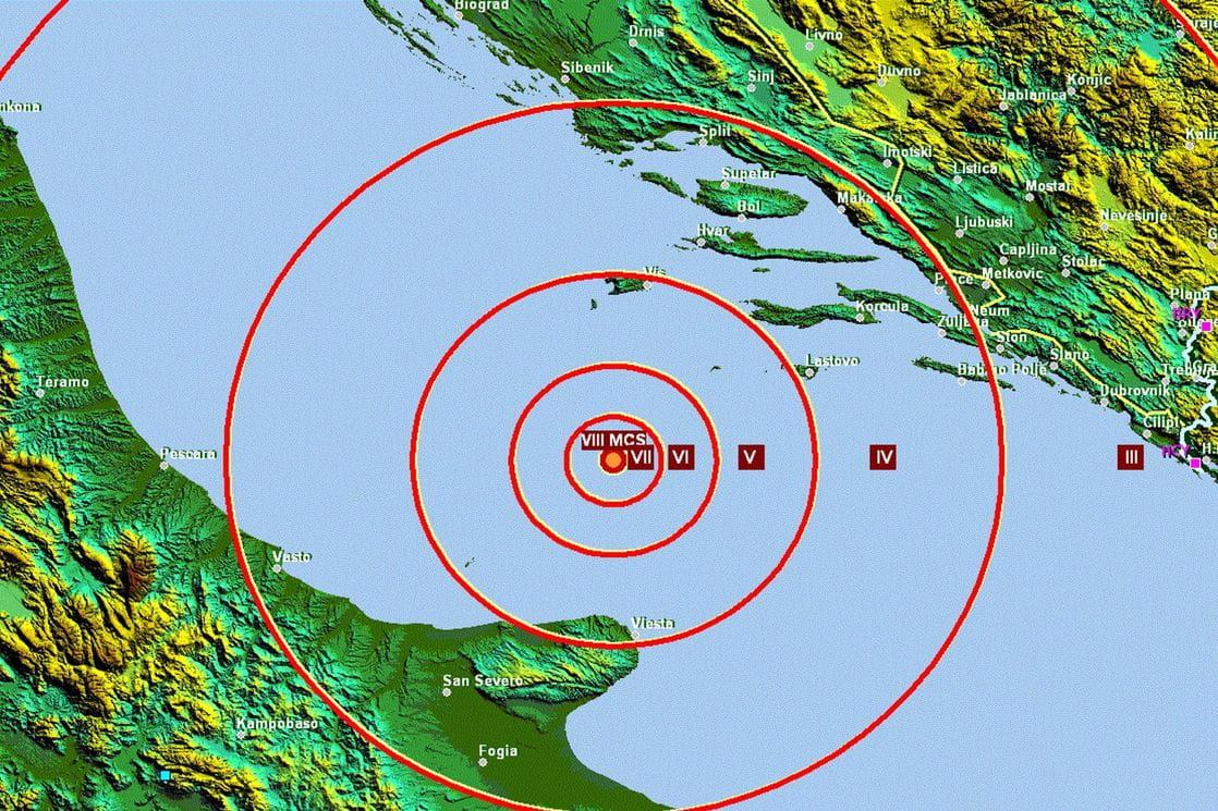 Jadransko more, zemljotres