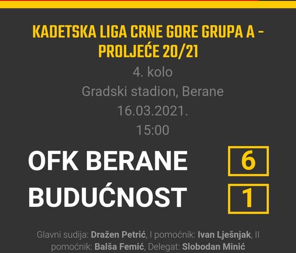 kadeti berana ubjedljivi