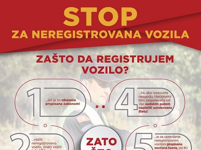 Stop za neregistrovana vozila, saobracaj