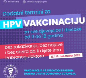 Građanima dostupni dodatni termini za HPV vakcinu