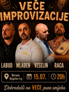 Veče smijeha sa braćom Šuković 15. jula na Njegoševom trgu