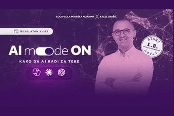 Inicijativa „Coca-Cola podrška mladima“ u saradnji sa Aleksandrom Grašićem (Excel Grašić) pokreće besplatnu online edukaciju pod nazivom „AI MODE ON: Kako da AI radi za tebe“.