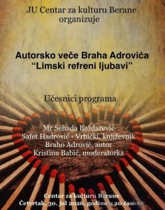 Braho Adrović predstavlja „Limske refrene ljubavi“