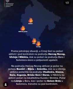 Požari u Crnoj Gori pod kontrolom