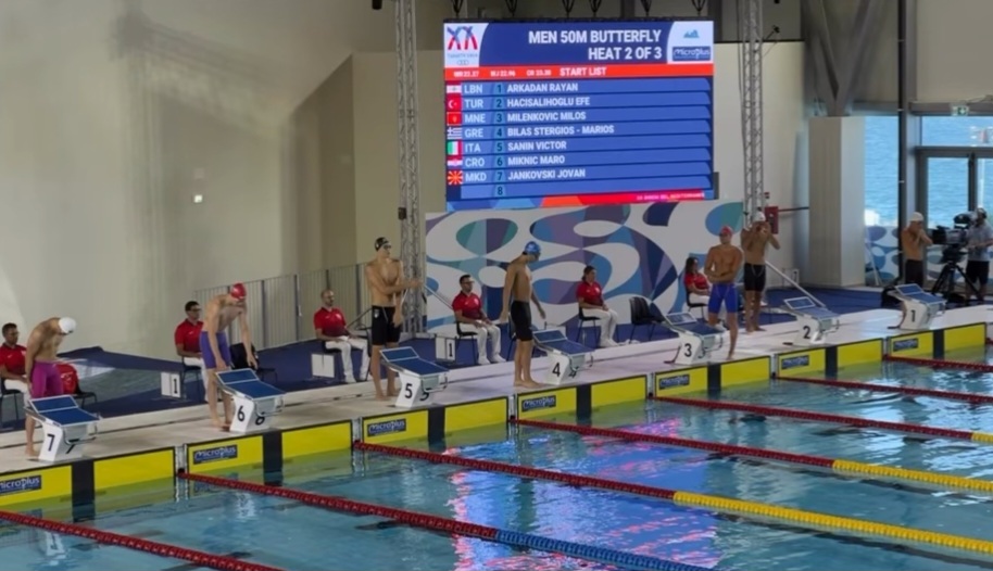 Miloš Milenković u finalu discipline 50 metara delfin.