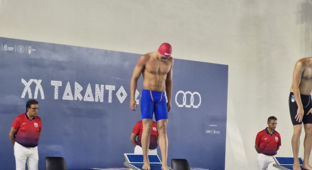 Miloš Milenković u finalu trke na 50 metara delfin na Mediteranskim igrama