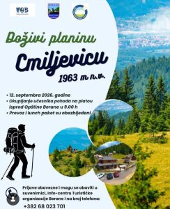 Osvoji vrh Cmiljevice na 1963 metra 12. septembra 
