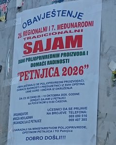 Sajam “Petnjica 2026” 9. i 10. oktobra