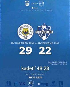 RK Berane: poraz seniora i kadeta u Tivtu
